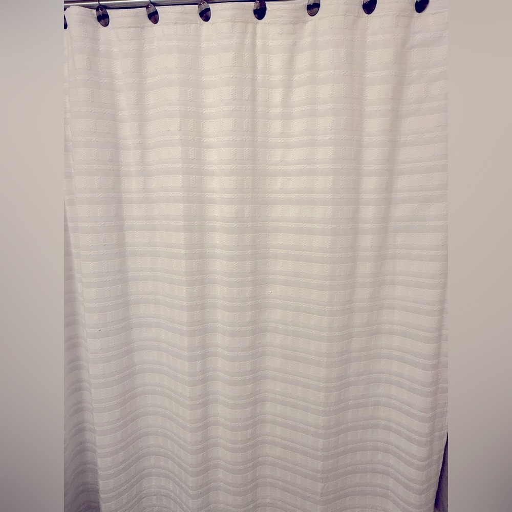 DKNY Elegant White Shower Curtain